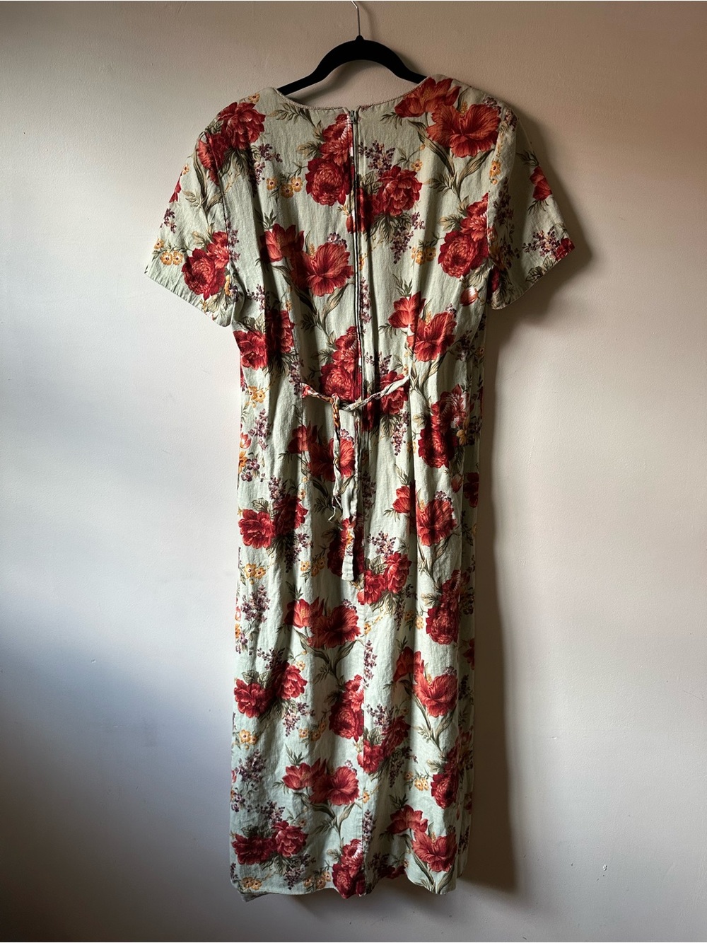 Vintage 90s Jessica Howard Linen Blend Floral Maxi Dress - Picture 4 of 4